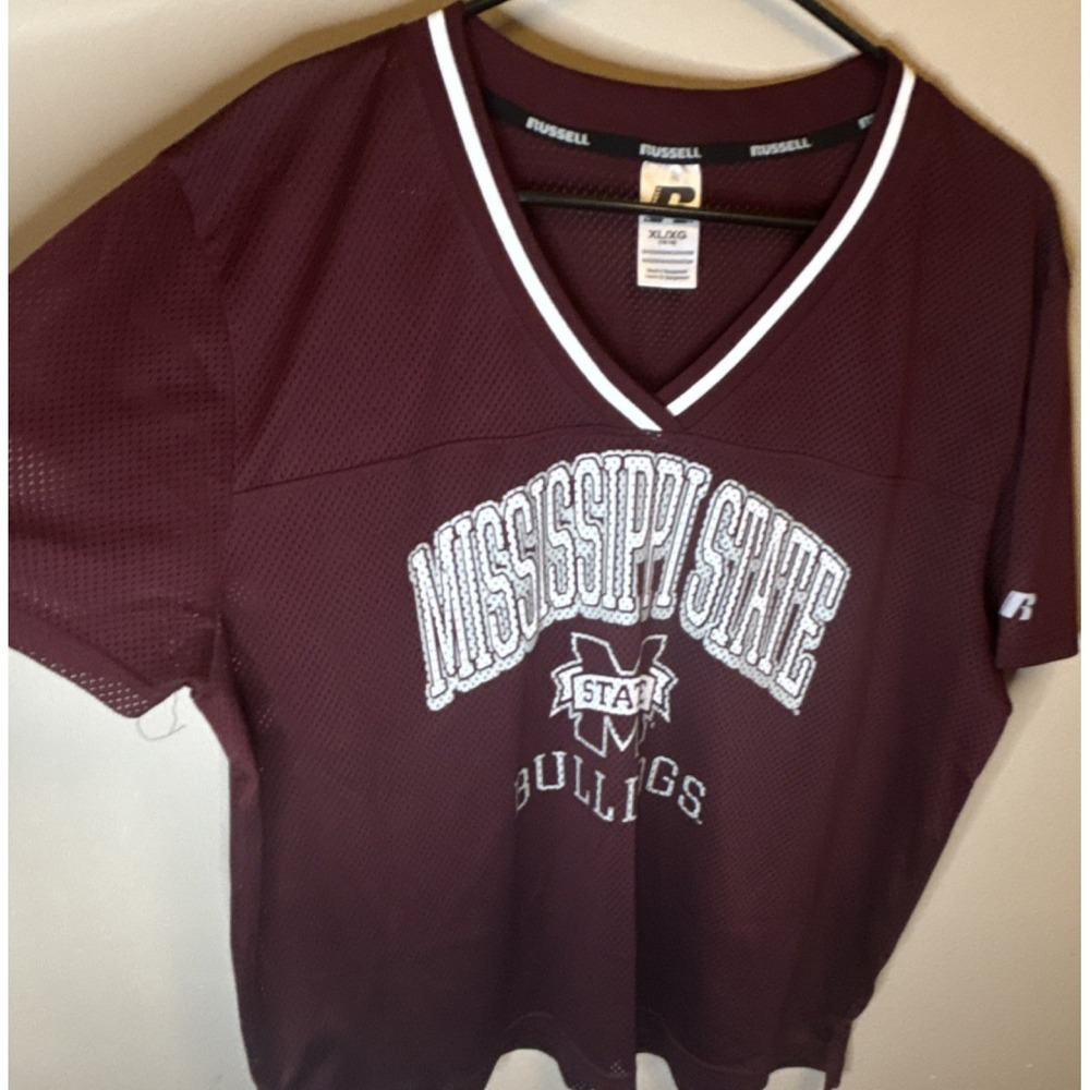 Russell Mississippi State Bulldogs Jersey Maroon White Size XL/XG (16-18)